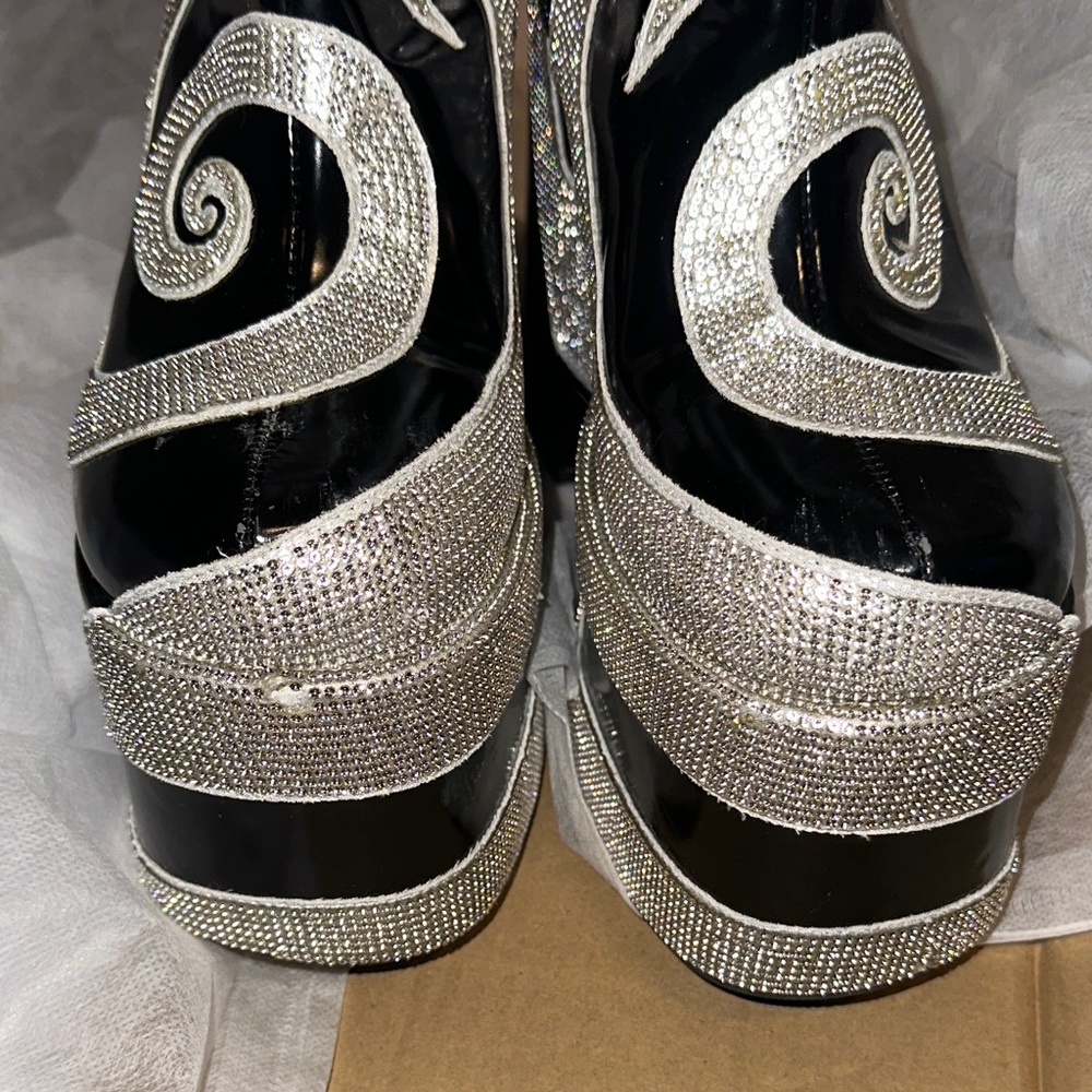 Current Mood Rhinestone Swirl boots HOW SWEET IT IS PLATFORM BOOTS - SILVER - Picture 6 of 10